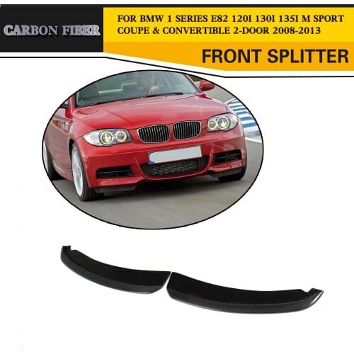 Carbon Fiber Front Bumper Splitters Side Aprons For BMW 1 Series E82 Coupe Convertible 2-Door Only 2007-2013