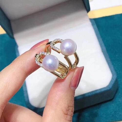 New Design 925 Sterling Silver Ring Finger Ring Settings Adjustable Ring Findings Jewelry Parts Fittings Accessories for Pearls