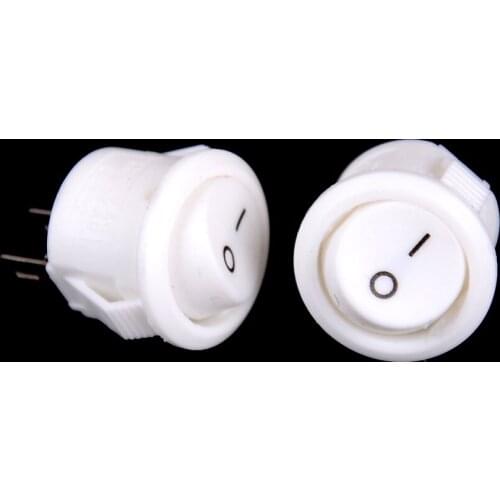 10pcs Self Locking Press Switch Boat Rocker Round Push Button ON/OFF Power Switches AC 250V 3A Electrical Equipment SPDT