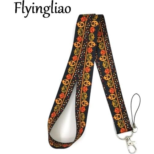 Happy Halloween Lanyard Keys Phone Holder Funny Neck Strap With Keyring ID Card DIY Animal webbings ribbons Hang Rope