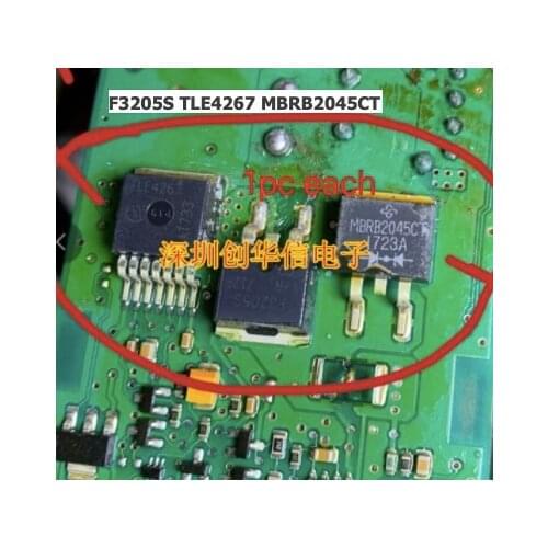 For BMW Handbrake X5 triode chip F3205S TLE4267 MBRB2045CT IC transponder