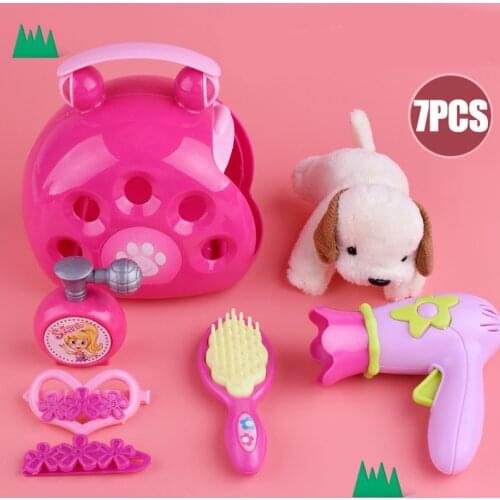 Kids Pet Care Pretend Play Toy Kit Dog Puppy Grooming Playset Learning Educational Toys for Toddlers Children Birthday Xmas Gift