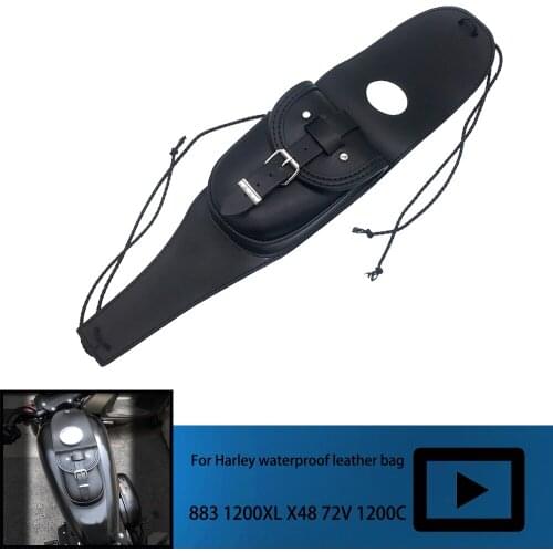 Waterproof PU Leather Bag for Harley Sportster XL, Fuel Gas Tank Cover Panel, 883 XL1200C XL1200 X48 72V