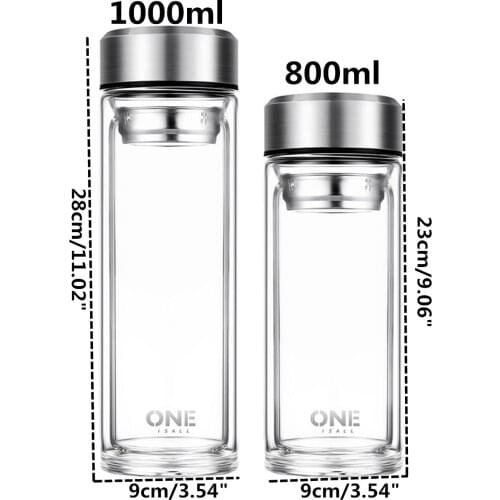 YKPuii Glass Water Bottles