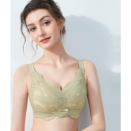 Womens wire free Full Coverage lace Soft Cups Non Padded Minimizer Bra 34 36 38 40 42 B C D E