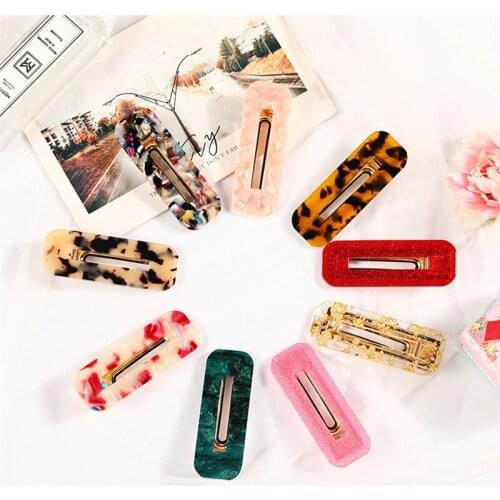 1Pc New Gold Foil Hairpin Acetate Hair Clip Barrettes Hair Accessories Gifts Hair styling Tools for Women Girls