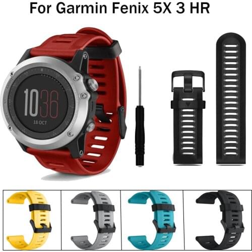 26mm wristband For Garmin Fenix 5X/5Xplus/Fenix 3/Fenix 3 HR Silicone Sport watchband strap Replacement fashion smart Accessorie