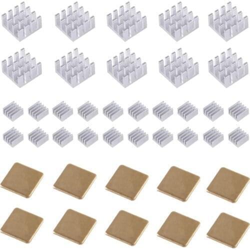 40pcs Raspberry Pi Aluminum Heatsink for Raspberry Pi 4 3 B 2 Model B+ Copper heatsink 3M 8810 Thermal Conductive Adhesive Tape