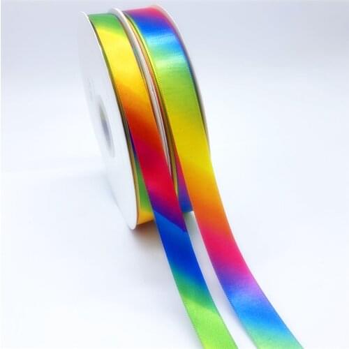 5yards/lot 15mm/20mm Rainbow Ribbon Polyester Ribbon Printed Ribbon For Home Wedding Christmas Decoration DIY Gift Wrapping