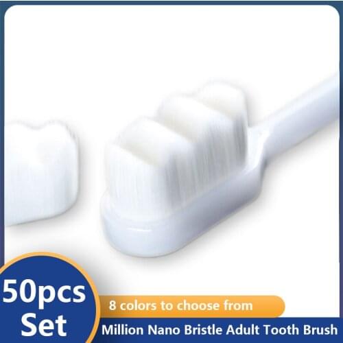 50Pcs Ultra-fine Soft Toothbrush Million Nano Bristle Adult Tooth Brush Care Brush Oral Deep Cleaning Care Tools Dropshipping