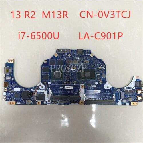 Free shipping for 13 R2 M13R LA-C901P Laptop Motherboard CN-0V3TCJ 0V3TCJ i7-6500U CPU N16P-GX-A2 GTX960M GPU 100%Tested