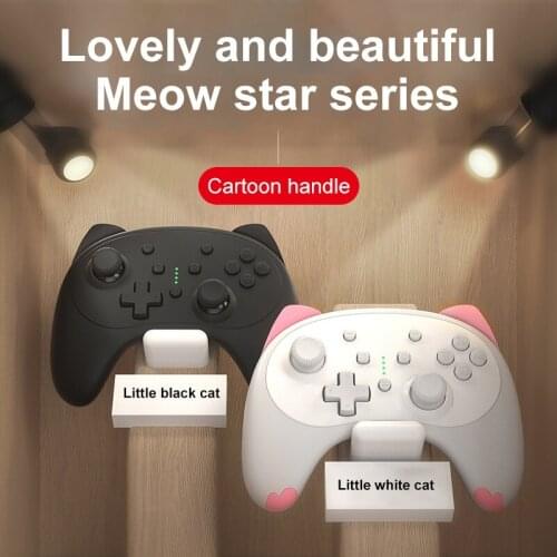 Cute Cartoon Kitten Wireless Controller Gamepad Switch Pro Controller Motion Sensor For Switch Lite Multi-color Support Dropship