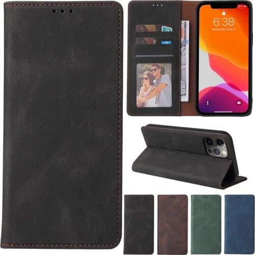 Flip Leather Wallet Case For iPhone 12 Pro Max 12 Mini 11 Pro Max SE 2020 X XS XR XS Max 8 Plus 7 Plus 6/6S Plus Drop Proof Case