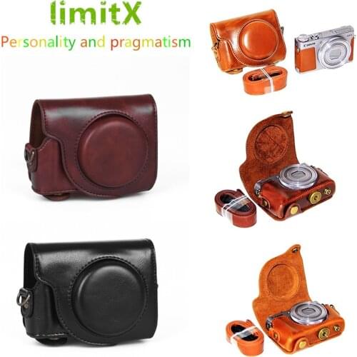 Retro PU Leather Camera bag hard case cover with Strap For Canon Powershot G9X / G9X II Mark II 2 G9XM2 Digital Camera
