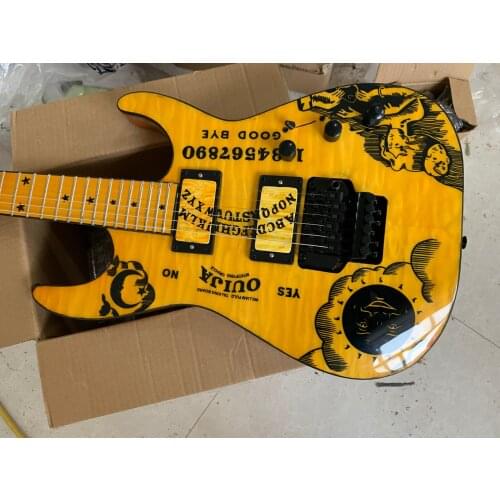 Custom shop KH-2 ouija electric guitar Yellow kirk hammett signature ouija guitar free shipping moon and star inlays guitar