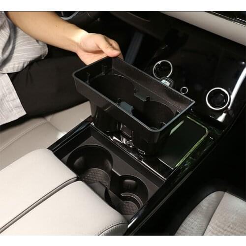 For Land Rover Range Rover Evoque 2020 Black Central Control Water Cup Holder Storage Box Car Accessories