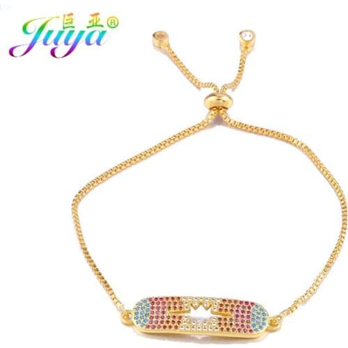Dropshipping Brand Jewelry Bracelets Adjustable Gold Chain Bracelet Micro Pave Colorful Zircon Star Charm Bracelets For Women