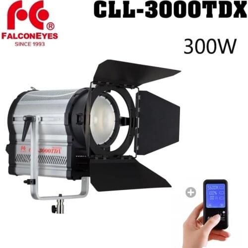 Falconeyes Led Fresnel Light 300W Bi-Color Adjustable Focal Length Outdoor Photography Studio Lamp With a Gift of Remote Control