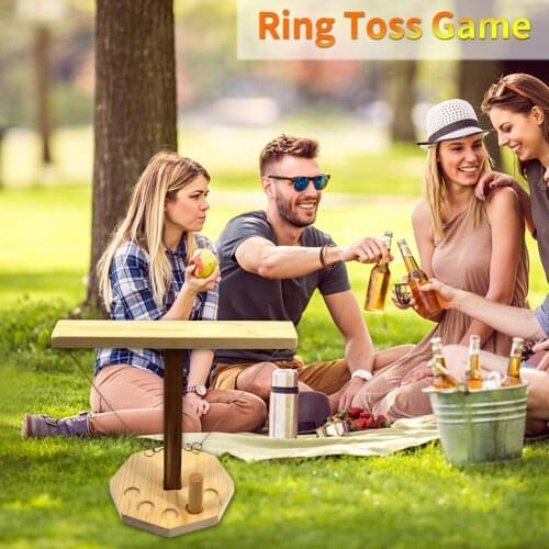 Drinking Game Toy Wooden Ring Toss Game Indoor Addictive Fun Hook And Ring Swing Game For Children Adult Party Home Games