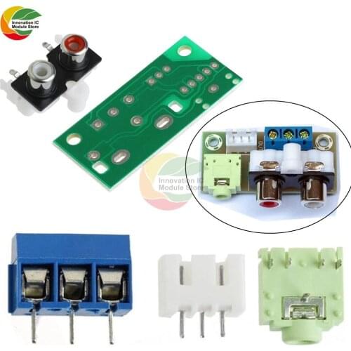 Ziqqucu DIY Kit Audio DC 5V Switch Board Module RCA 3.5mm Audio Input Block For Amplifier Electronic Kits