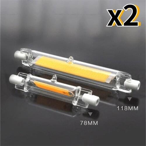 2PCS Dimmable R7S LED COB Light Bulb 78-118mm Glass Tube Floodlight 220V 20W Cool/Warm/Natural White Light Replace Halogen Lamp