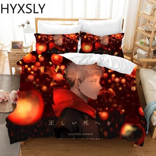 Jujutsu Kaisen Bedding Set Japan Famous Anime Duvet Covers Comforter Quilt Bed Linen Twin Full Size Custom Gigital Gift for Kids
