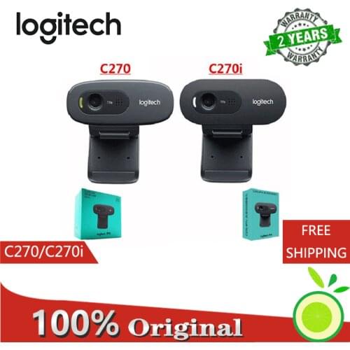 LOGITECH-C270 / C270i Computer Web Camera, HD Video Webcam with Built-in Microphone 720P, USB 2.0, logitech, 100% Original