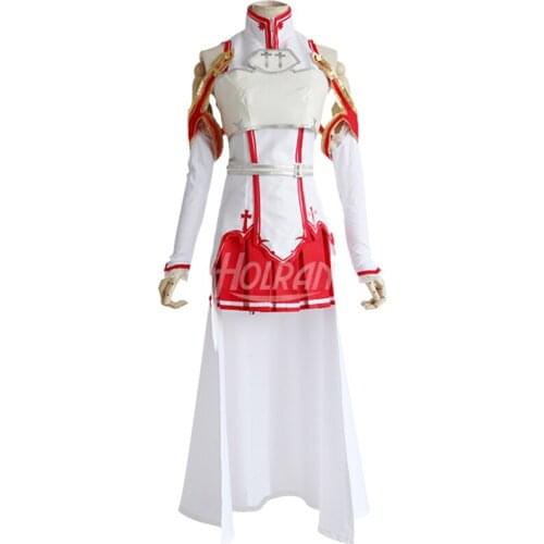 Hot Sword Art Online Asuna Yuuki cosplay costume battlesuits +wig+shoes boots whole set