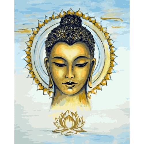 MaHuaf-j005 Buddha Painting Coloring by Numbers Digital DIY Oil Painting Hand-painted Paint by number art picture for home Decor