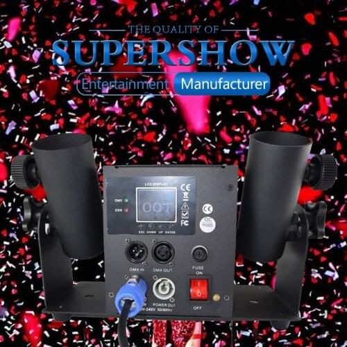Double Head Confetti Machine Confetti Shot Machine Jet Rainbow Paper Scraps Machine for Wedding Party Show Events