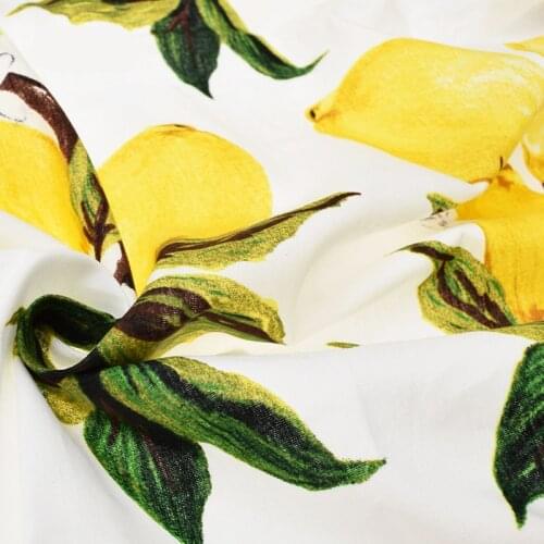 Nanchuang Lemon Series Printed Cotton Poplin Sewing Plain Cloth Doll Sheet Skirt Dress Patchwork Material Tissue 100x145cm