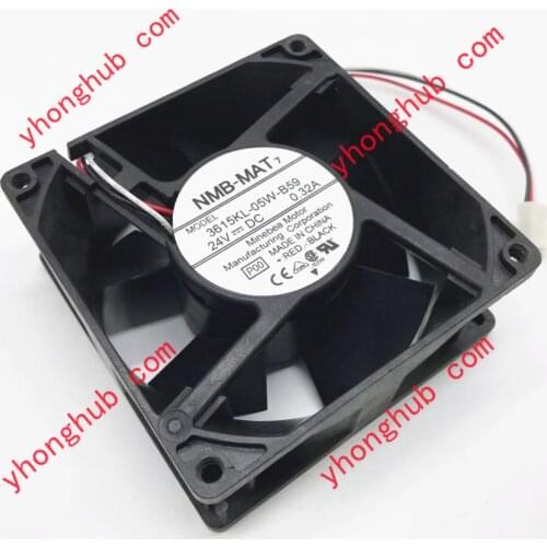 NMB-MAT 3615KL-05W-B59 DC 24V 0.32A 3-Wire 127x127x38mm Server Cooling Fan