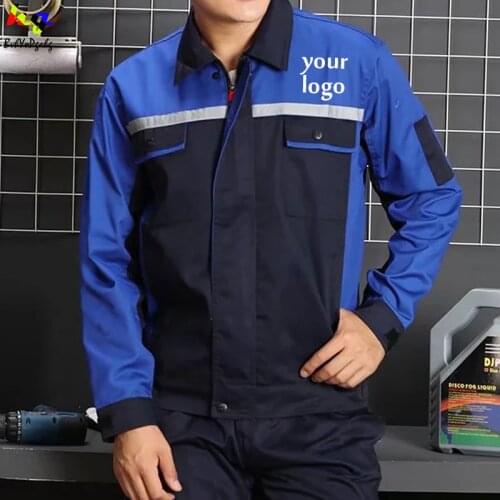 Customized Logo Long Sleeve Mens and Women Workwear Tops Repairman Auto Mechanic High Quality Workwear Two Pocket Tops