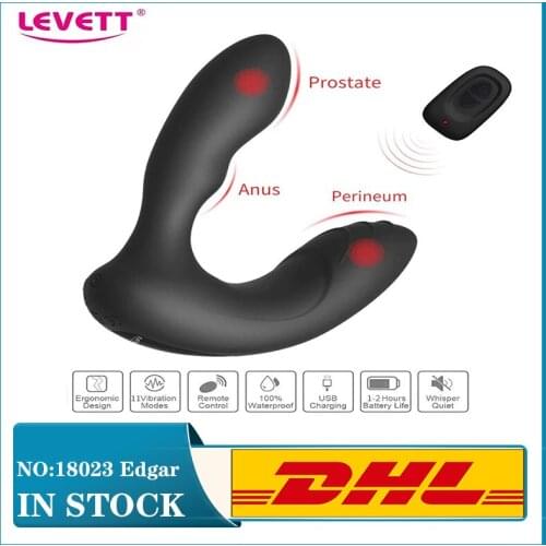 Hot Sale LEVETT Male Prostate Massager Vibrator Men Vibrating Dildo Buttplug Adult Erotic Sex Toys for Men Wireless Remote Anal