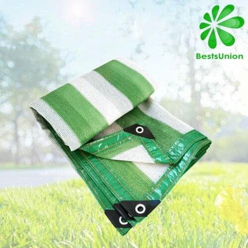 Stripe Roof Cooling Shading Net Courtyard Swimming Pool Sun Shade Sail Outdoor Garden PE Sun Shelter Free Rope