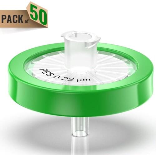 Syringe Filters,PES Membrane 0.22μm Pore Size,25mm Diameter,50 Pcs by Ks-Tek
