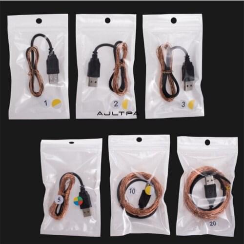 USB Power Copper Silver Wire Led Strip Lights Waterproof Fairy Light With Packing Wedding Party Decor Lamp 10/20M