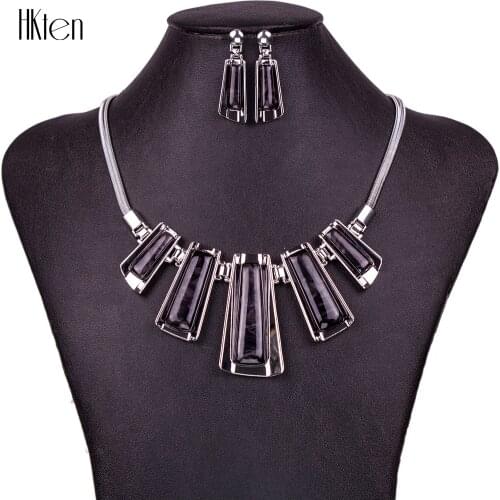 MS1504523 Fashion Jewelry Sets Hight Quality 3 Colors Necklace Sets For Women Jewelry Resin Unique Spark Design Gift