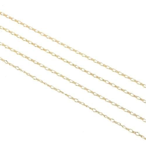 1Meter 18K Gold Plated Width 3mm Copper Chains Bulk Necklace Chain Bracelet Findings For Jewelry Making DIY Accessories