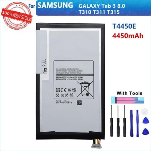 100% Genuine T4450E Battery For Samsung GALAXY Tab 3 8.0 T310 T311 T315 4450mAh Tablet High Quality Batteries With Gifts Tools