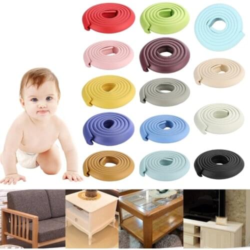 2018 2m Baby Safety Corner Desk Guard Rubber Table Protection Kids L Shaped Soft Edge Convenient Drop Shipping Support Baby Care