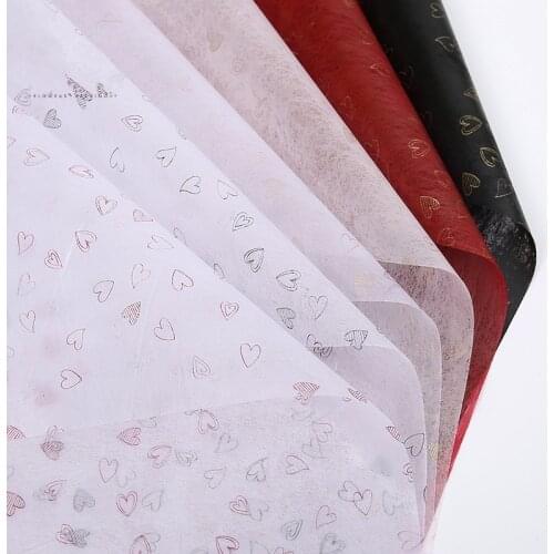 20pcs 60X60cm Love Shape Tissue Paper Wedding Party Valentines Day Bouquet Gift Box Wrapping Paper Materials