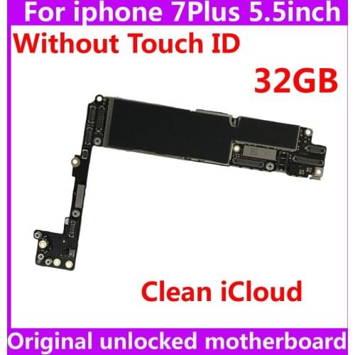 3GB ROM For Apple A10 system 100% Original motherboard for iphone 7Plus 7 Plus without touch ID 32GB IOS unlocked mainboard