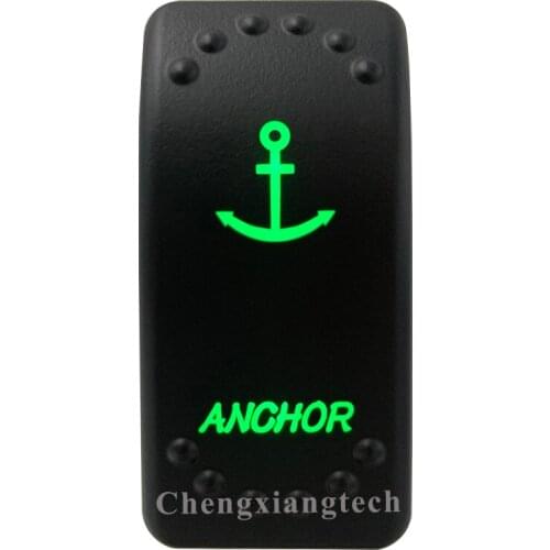 5 PINS 12V 24V Waterproof Car Boat Marine Bus Truck Green LED Light Rocker Switch ANCHOR for ARB CARLING NARVA 4x4