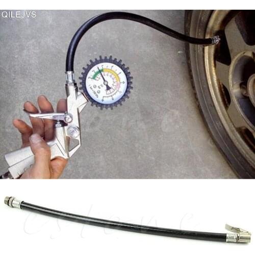QILEJVS Bicycle Motorcycle Bike Car Flexible Clip On Air Tyre Tire Chuck Inflator Hose