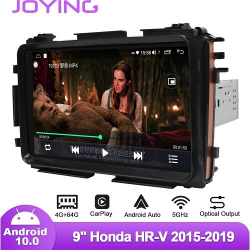 JOYING 1 din Android 10 Car Radio Stereo 9 Inch Central Multimedia GPS Wireless Carplay Android Auto 4G For Honda HR-V 2015-2019