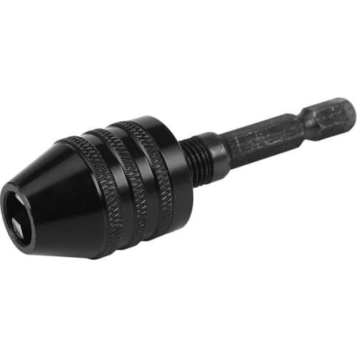 1/4 Inch Hex Shank Keyless Drill Chuck Quick Change Adapter Converter 0.3-6.5MM (Black)