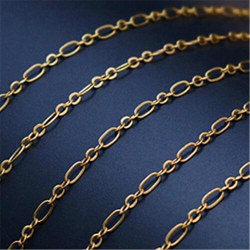 5m (16ft) Antique Gold 3*6mm Figaro Chain Clavicle Chain DIY Fashion Handmade Metal Chain Jewelry Making A1107