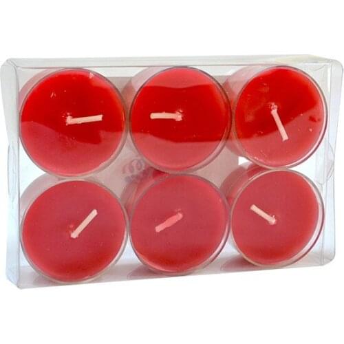 Tea-Light Red Candle 20 g 6'lı candles and scents свечи и ароматы velas y aromas