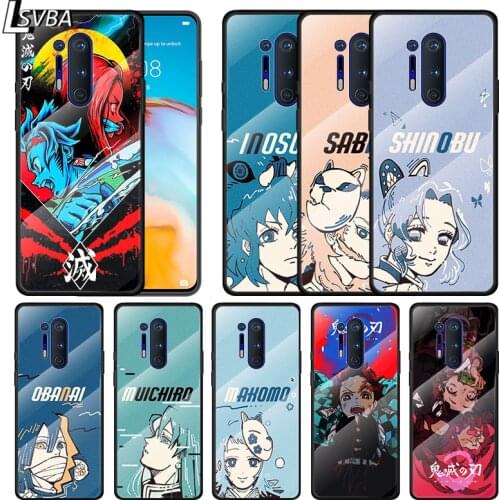 Anime Demon Slayer Kimetsu no Yaiba For Oneplus 9R 9 8T 8 Nord Z 7T 7 Pro 5G Tempered Glass Shell Phone Case Cover